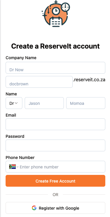 Booking calendar example